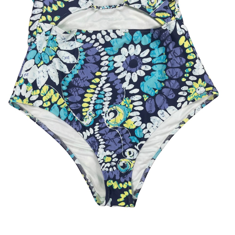 Aerie Floral Cut Out One Piece Swim Sz Medium Cheeky Boho Hippie Festival - Picture 4 of 16